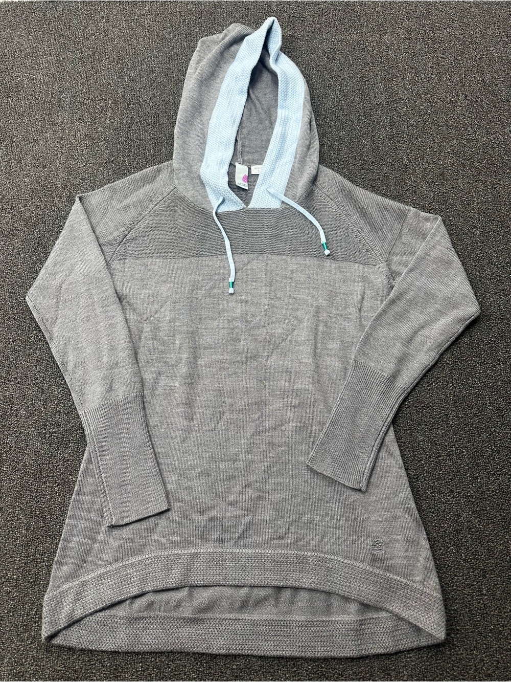 Stio Hoodie Sweater Merino Wool Pullover Grey Womens L